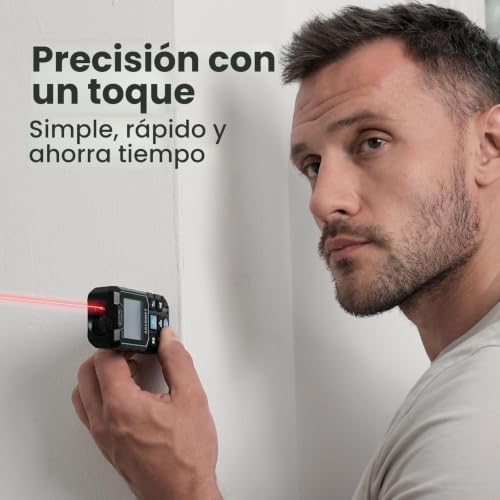 Miniatura 3 de Acegmet Medidor Láser 70m, S9 Medidor De Distancia Láser De Precisión 1 16 , Telémetro Láser Con 2 Nivelves Burbuja, Lcd Retroilum, Ip54, Con M In Ft Conversión, Distancia Área Volumen Pitágoras