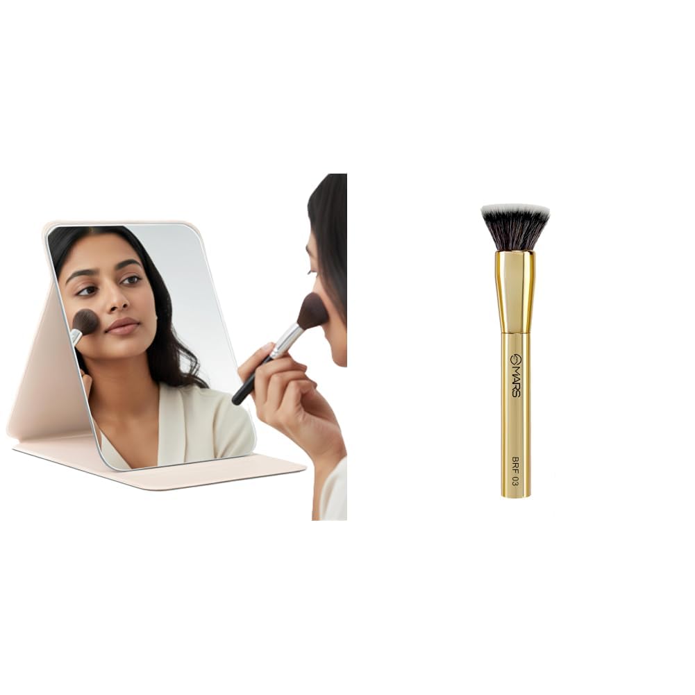 MARS Foldie-Portable Makeup Mirror with Adjustable Stand Artists Arsenal Professional Foundation Flat Make up Brush-picture-11