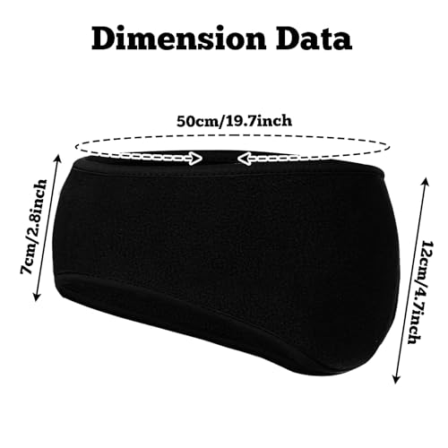 Sucrain 2 Pcs Ear Warmers for Women Men Fleece Stretchy Headband Winter Earmuffs Ear Covers for Jogging Running Hiking Cycling Skiing (Black+Pink)