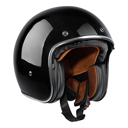 Tcmt Adult Motorcycle 3/4 Open Face Helmet With Tinted Visor For Cafe Racer Retro Vintage Dot Approved Helmet #TOP8