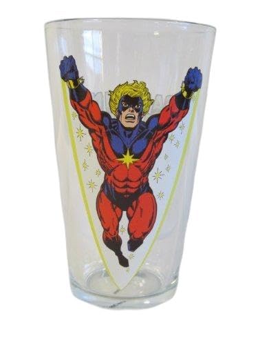 Captain Marvel Toon Tumbler 16 Oz. Pint Glass Marvel Comics