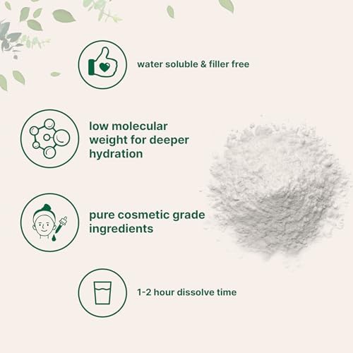 Hyaluronic Acid Serum Powder, 100 Grams | Low Molecular Weight, Cosmetics Grade | Skin Hydration and Moisture Support Supplements | Vegan, Water Soluble (Within 2 Hours) - 3