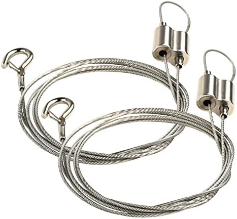 Vigtayue Adjustable Picture Hanging Wire, 2PCS Mirror Frame Kit 2m x1.5mm Heavy Duty Stainless Steel Wire Rope for Hang Picture, Hook Photo Frames, Light, Mirror, Wall Art DIY Holder Up to 44lbs(20kg)