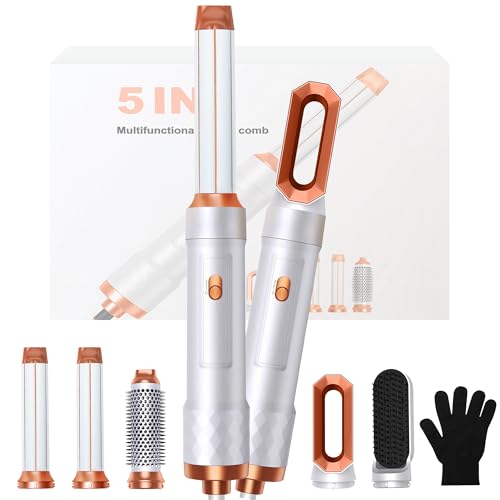 5 in 1 Hair Styler Airbrush 5 in 1 Multi Styler, Air Styler 5 in 1 with Air Curler, Hair Dryer, Brush Hair Dryer for Drying and Styling Straightening Volumizing Curling Sleeking