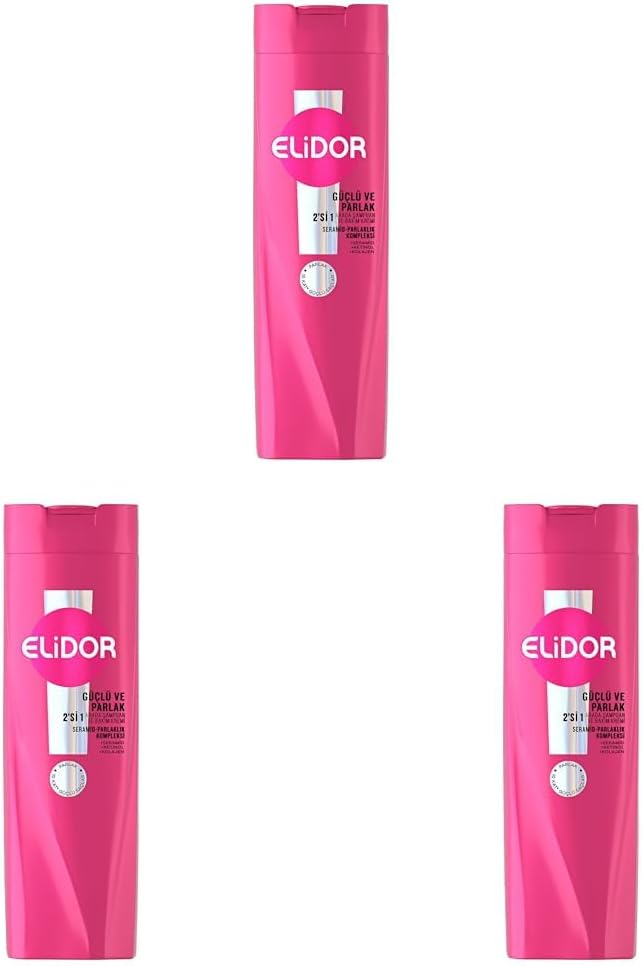 Elidor Şampuan ve Saç Bakım Kremi Güçlü ve Parlak 400 ml (3 paketi)