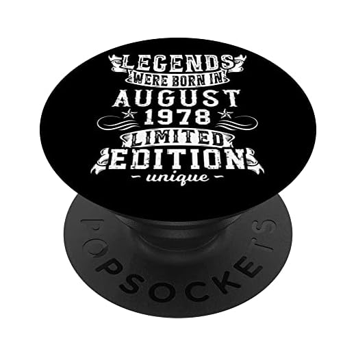 Cumpleaños Agosto 1978 Edición Limitada Regalo Legend PopSockets PopGrip Intercambiable