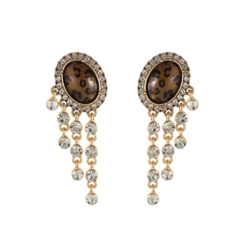 Boucles d'oreilles léopard et strass doré au lustre d'exception