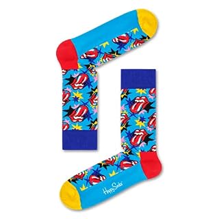 Happy Socks Rolling Stones Collector Box Set, colorés et amusants, Chaussettes pour homme et femme, Rosa-Rouge-Turquoise-Jaune 6 paires (36-40) – Image 4