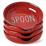 LE TAUCI Spoon Rest for Kitchen Counter, Spoon Rest for Stove Top, Farmhouse Kitchen Decor, Ceramic