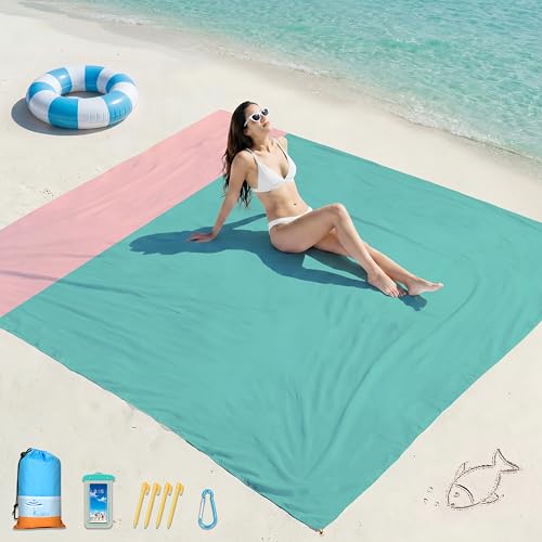 Beach Blanket Waterproof Sandproof 78''X81''/10'X9' Oversized Big Blanket
