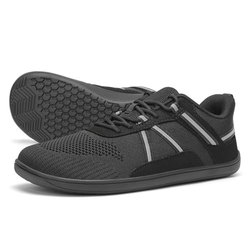 Wirpex Men's Barefoot Wide Toe Box Shoes Zero Drop Sole Walking Tennis Shoes Comfortable Non Slip Minimalist Shoes Gym Cross Trainer Workout Trail Running Sneakers