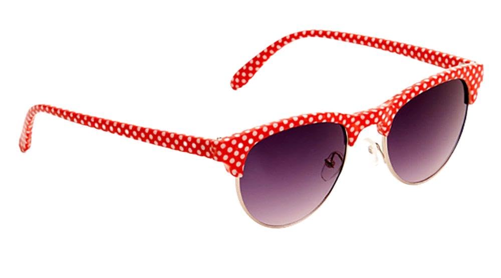 Zip Zap Zooom Women's Red Poker Spot Festival Spotty Retro Sunglasses Vintage + Free Case