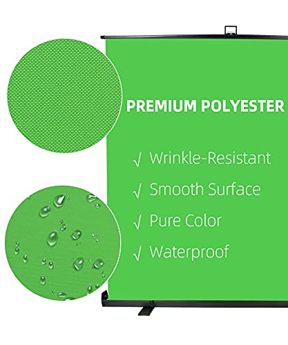 Fudesy Green Screen, 77 X 74 Collapsible Chromakey Panel For Backdrop Removal, Portable Retractable For Tiktok Video, Live Game, Aluminum Base,Wrinkle Resistant Fabric,Pull-Up Style,Auto-Locking Frame #TOP2