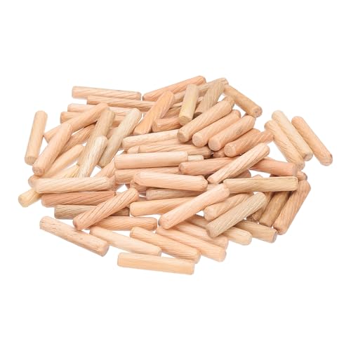 PATIKIL 1/4 Clavijas de Madera, 144Pcs M6x30mm Clavijas de Madera Pasadores de Madera de Haya con Ranura Estriada Fácil Inserción para Manualidades Muebles Puerta Arte