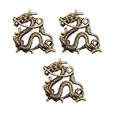 HINTRMENT Colgante Resistente Que Desvanece de Llavero de Latón en Forma de Dragón Dorado, 3 Piezas y Diseño Antiguo Elegante para Producción