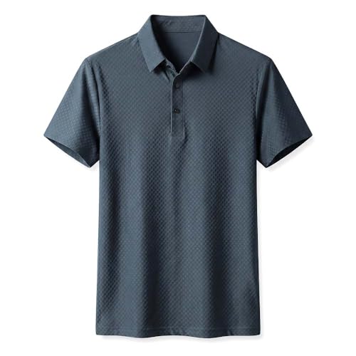 Wegodal Men's Shirts Beer Belly Short, 2026 New Summer Casual Quick Dry Top, Wear Collared Textured Shirt Golf Casual Cool Tops (Blue, M)