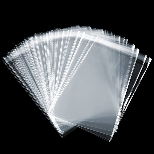 GWHOLE Sac Plastique Transparent Alimentaire 200Pcs Pochon Plastique 19 x 13cm Sachet Cellophane Transparent avec Fermeture Adhésive Sacs en Plastique Opp pour Biscuits Bonbons Chocolats Jouets Cover