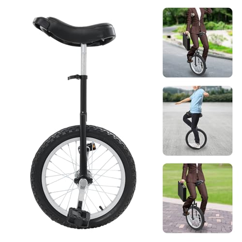 Image of Unicycle Adjustable Height Outdoor Unicycl One Wheel Bike with Aluminum Rlloy Rim, Mute Bearing for Novices Professionals Adults