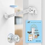 Neobay Adjustable Door Strap and Latch, Damage-Free Cat Door Latch to Keep Dog Out of Litter Box, Economical Alternative of Pet Gates, Basic with Stopper 1 Pack