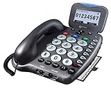 Geemarc Ampli550 - Big Button Landline Telephone - Ultra Loud Corded Phone -Talking Caller ID, Talking Keys - Backlit LCD Display Screen - Hearing Aid Compatible