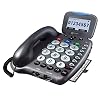 Geemarc Ampli550 - Big Button Landline Telephone - Ultra Loud Corded Phone -Talking Caller ID, Talking Keys - Backlit LCD Display Screen - Hearing Aid Compatible