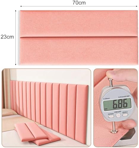Self-Adhesive Wall Padding - Anti-Collision Upholstered Panels, Peel & Stick 3D Wall Coverings for Home & Nursery, Dark Green, 20pcs, 70x23cm - Headboard & Decor