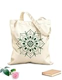 AILOONG disegno intricato e mandala con motivi floreali e geometrici Borse in tela con fantasia personalizzabile Tessuto spesso 340g/m² Abbinabile agli abiti