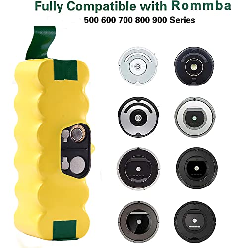 4.5Ah Ni-Mh Replacement Battery Compatible with Roomba 14.4V R3 Battery 500 600 700 800 900 Series 500 510 531 535 540 550 552 560 570 580 595 620 650 660 700 760 770 780 790 800 900 with brush - Thumbnail 7