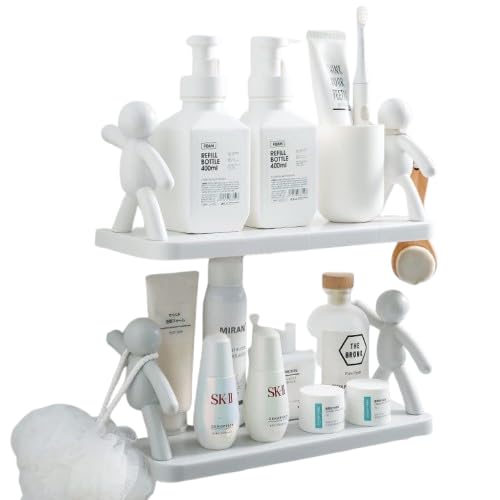 Wall Mounted Storage Shelves/Floating Wall Ledge Shelf for Bathroom/Living Room/Kitchen/Bedroom (Color - White) (Pack of 2)