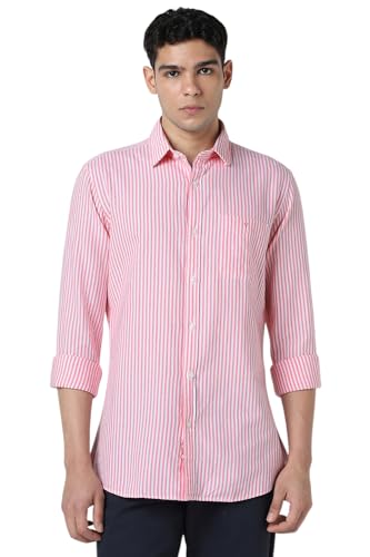 Image of Van Heusen Men's Casual Shirt for Men | Cotton | Stripe | Slim Fit | Full Sleeves |
