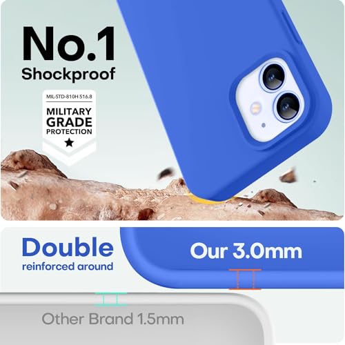 Image of LOVE 3000 Designed for iPhone 12 Case /iPhone 12 Pro Case, Premium Silicone with [Soft Anti-Scratch Microfiber Lining] Shockproof Protective Phone Case for Men Women Girls 6.1 inch, Klein Blue