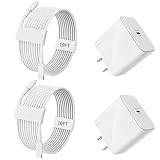 10FT iPhone 14 13 12 Fast Charger - [Apple MFi Certified] - 2-Pack 20W USB C Wall Charger Block with