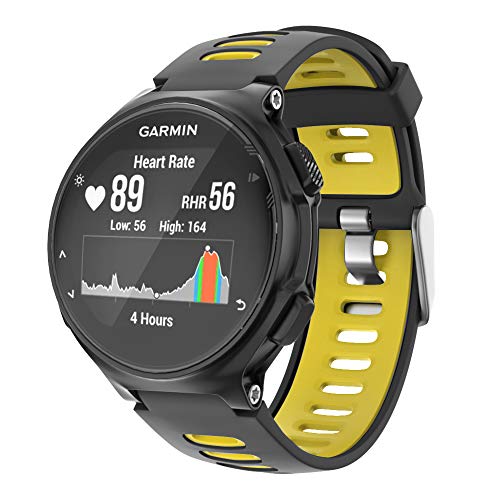 Bracelet Garmin Forerunner 735XT boucle metal silicone bicolore jaune