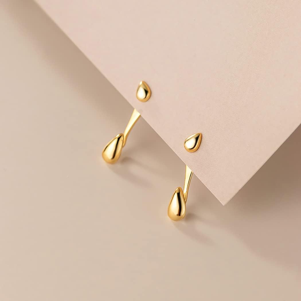 Miniatura 6 de SLUYNZ Aretes de plata de ley 925 con forma de gota para mujeres, adolescentes, niñas, aretes de lágrima, Metal, plateado