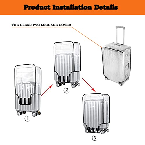Sehxim Clear Luggage Protector Suitcase Cover Pvc Luggage Cover Protector Waterproof Suitcase Protector Cover For Spinner Wheels Suitcase Luggage Accessories For Travel (18-Inch) #TOP4