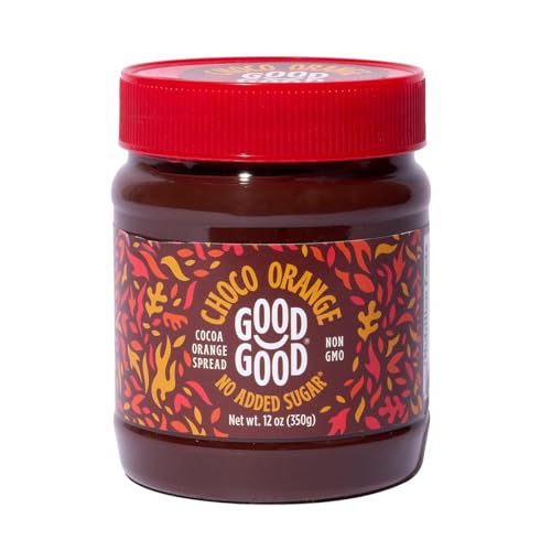 GOOD GOOD No Added Sugar Choco Orange Spread - Chocolate Spread with Natural Sweeteners - Gluten Free - Vegetarian Friendly - 12oz / 350g (Pack of 1)