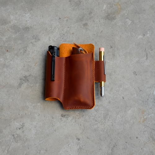 YIYUS Organizador de bainha de cinto multiferramentas de couro genuíno, bolsa de cinto EDC de couro