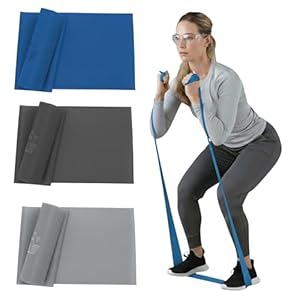 THERABAND Resistance Bands Set, Advanced Kit, Blue, Black, Silver, Latex Elastic Bands for Exercise & Physical Therapy, Strength Training Bands for Upper & Lower Body Fitness