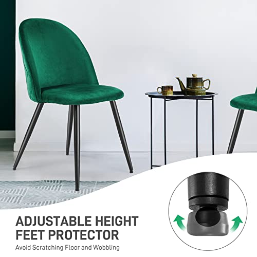 E&D Furniture Dining Chairs, Kitchen And Dining Room Chair Green Velvet Dining Accent Chairs Set Of 4 Living Room Chairs Sillas Para Comedor Upholstered Dining Metal Leg Chairs For Kitchen #TOP4