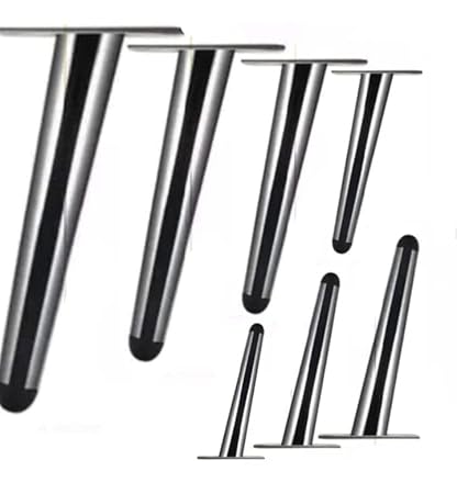AAKASH Decor Sofa & Furniture Leg 6 Inch / 15 Cms Metallic Black Glossy Finish Cone Shape Set of 4 (Photos can be copied, Please Check Customer Rating Before Buying The Product)