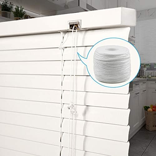 54 Yards 1.8mm Blind Shade Cord, White Blind Lift Cord, Blind Thin Cord, Braided Lift Shade Cord for Roller Blinds Replament,Aluminum Blind,Roman Blinds