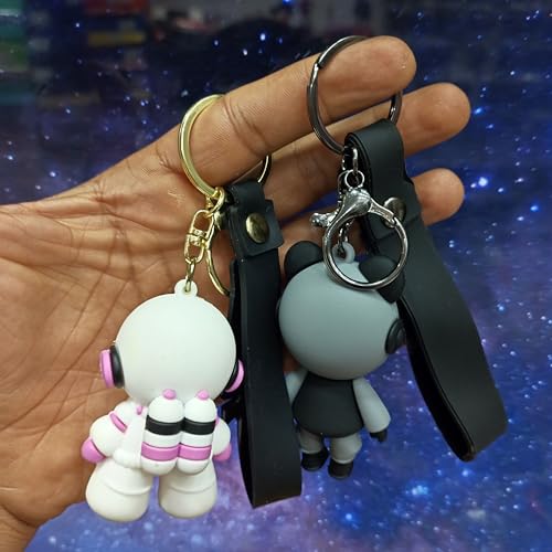 Image of Cute Cartoon Character Silicone 3D Key Chain with Strap Charm & Metal Hook, Merchandise Key Rings Gift for Kids Girls Boys Men & Women