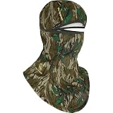 Drake Waterfowl Men's Ol'Tom Early Bird Facemask - Hunting Breathable Stretch Sun Protection Camo Full Face Headcover Balaclava, Mossy Oak Greenleaf