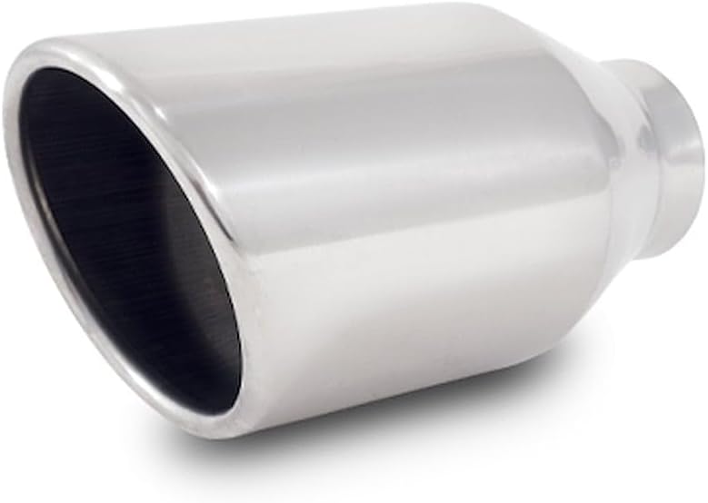 Vibrant Performance Vibrant Power 1343 Exhaust Tip, Weld-On, 3.00 in. Inlet I.D, 4.00 in. Outlet O.D, Double Wall, Angle Cut, Rolled Edge, 7.75 in. long, 304 Stainless Steel, Mirror Polished, each