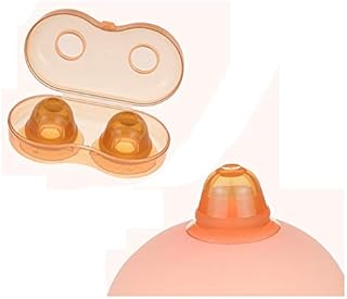 Gajoin Nipple Sucker Corrector for Inverted, Nipple Puller or Extender,Latch Assist Nipple Enhancer Suckers with Dustproof Case for Woman Mother Breast Feeding Brown Color