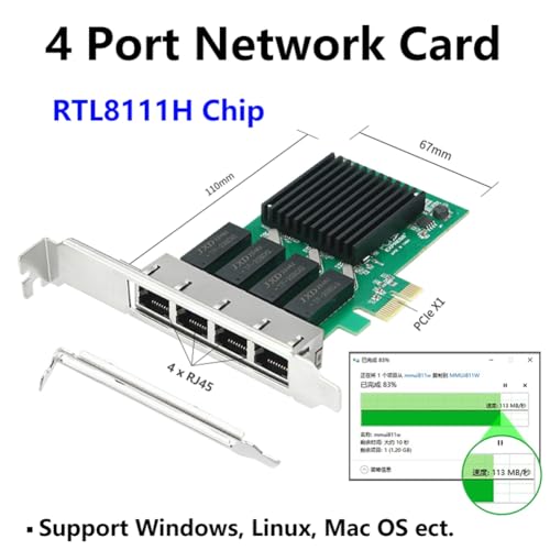 Tarjeta de Red de 4 Puertos con Chip RTL8111H para Optimizar Tráfico Ethernet 4