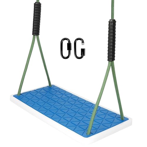 WWFFEN Schaukel Garten, Rutschfester Baumschaukel Verdickter weicher Gummi Schaukelsitz Set mit verstellbarem Seil (130cm-200cm) Geeignet für Spielplatz Außenbereich Gartenschaukel, blau/270kg WWFFEN Schaukel Garten, Rutschfester Baumschaukel Verdickter weicher Gummi Schaukelsitz Set mit verstellbarem Seil (130cm-200cm) Geeignet für Spielplatz Außenbereich Gartenschaukel, blau/270kg