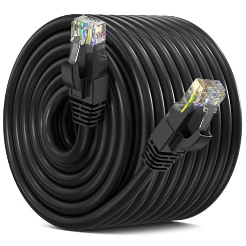 Maximm Cat6 Ethernet Patch Cable - 250 Feet –Black-High Speed Network LAN Cable