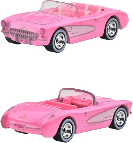 Hot Wheels Barbie The Movie Die Cast Modellino Auto 1956 Corvette Cabrio Rosa Dal Film - Scala 1:64 - Lunghezza 7Cm Pop Culture Jbl79