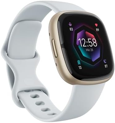 Fitbit Sense 2,Blue Mist/Soft Gold Smartwatch, Unisex-Adult, One Size